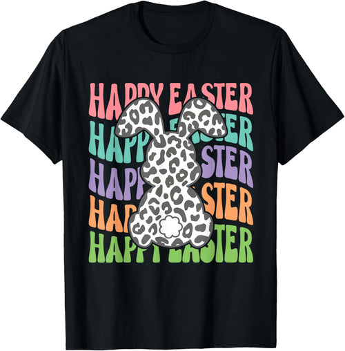 Retro Groovy Happy Easter Bunny Leopard Rabbit Girls