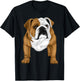 Cool Bulldog Dog Face Graphic T-Shirt - T-Shirt | Black