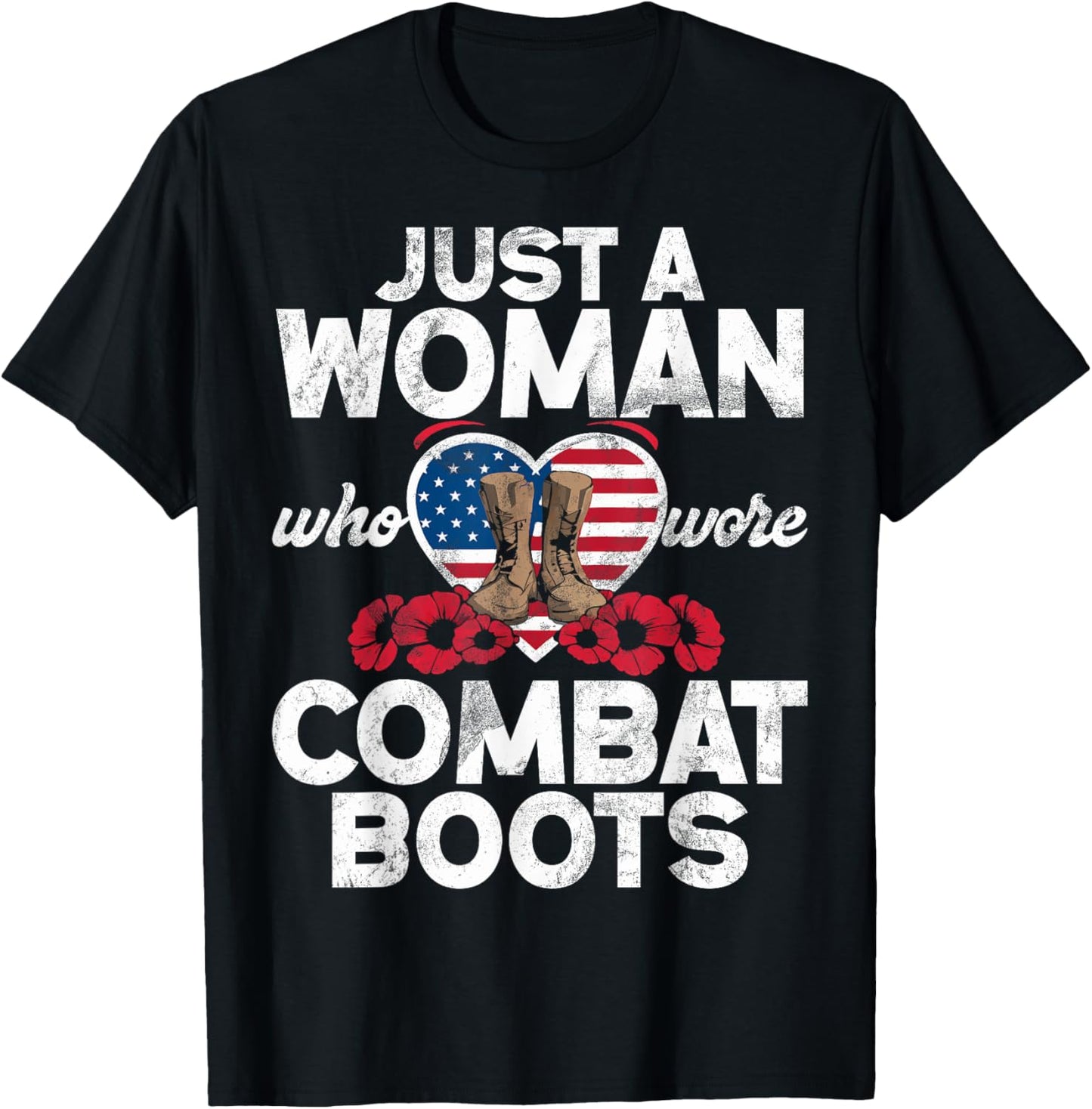 Female Veteran Veteran's Day Women Veteran Soldier Patriotic T-Shirt - T-Shirt | Black