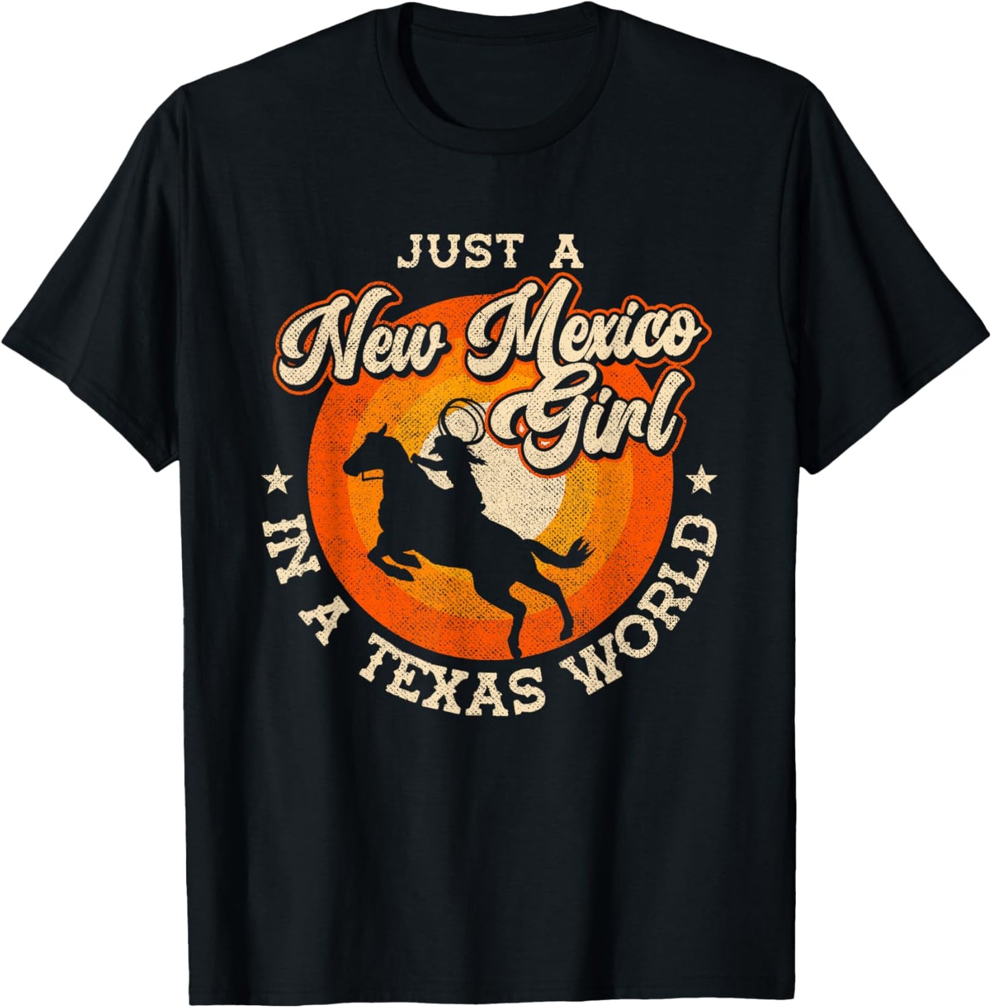 Just A New Mexico Girl In A Texas World Proud New Mexicans T-Shirt - T-Shirt | Black