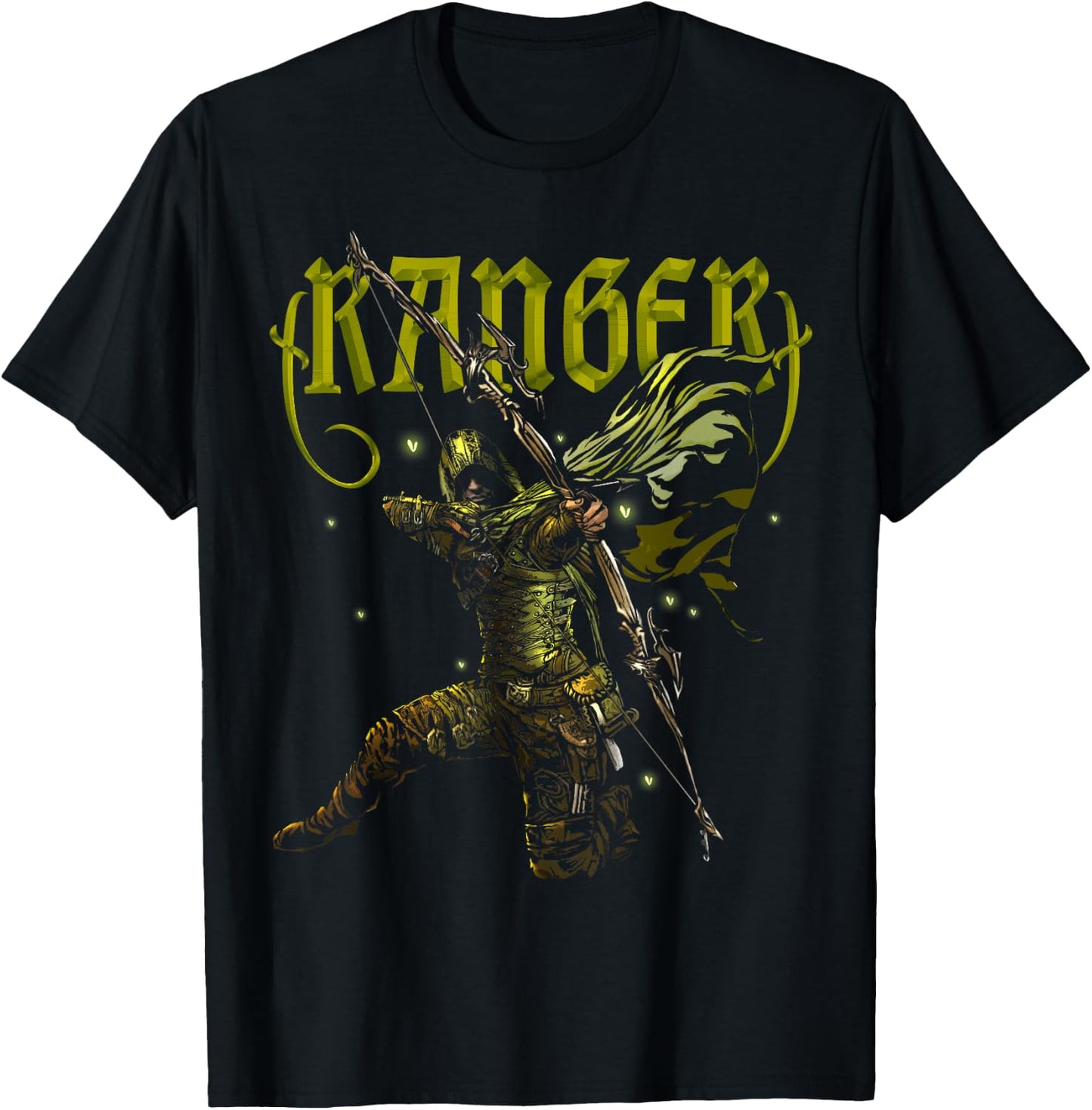 Ranger Archer Hunter Fantasy Tabletop RPG Roleplaying Gamers T-Shirt - T-Shirt | Black