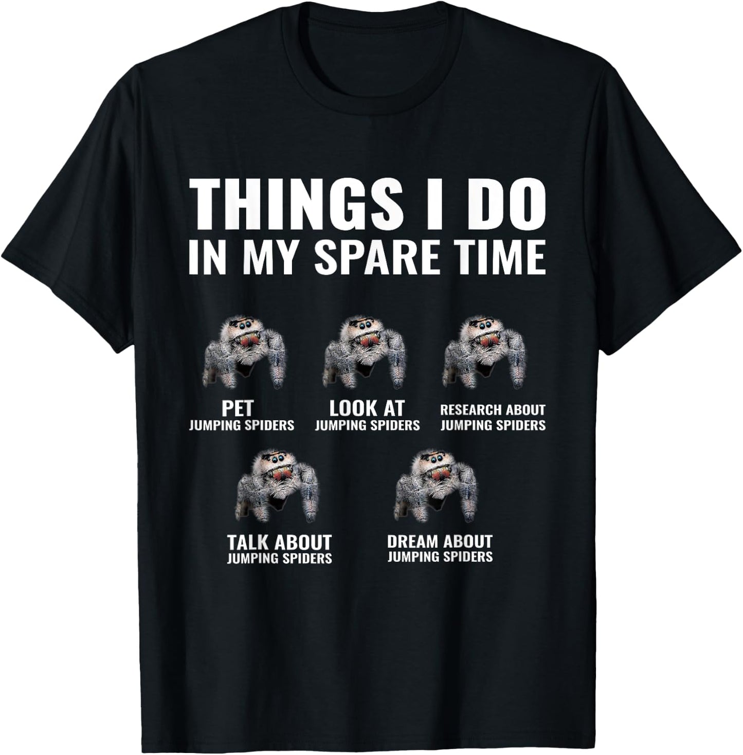 Classic Jumping Spiders Collector Exotic Pet Owner Lifestyle T-Shirt - T-Shirt | Black