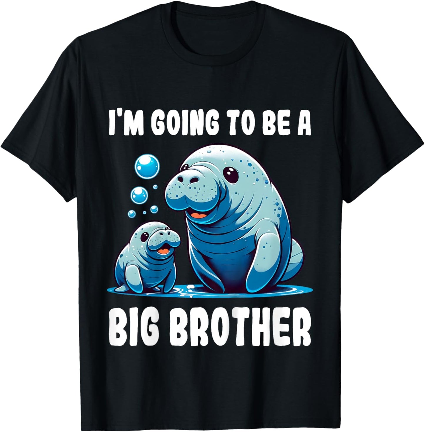 Kids Big brother manatee manatee I'm going to be big brother T-Shirt - T-Shirt | Black