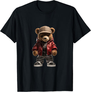 Urban hip hop novelty graphic teddy bear T-Shirt - T-Shirt | Black