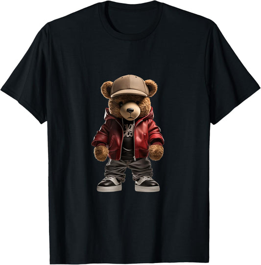Urban hip hop novelty graphic teddy bear T-Shirt - T-Shirt | Black