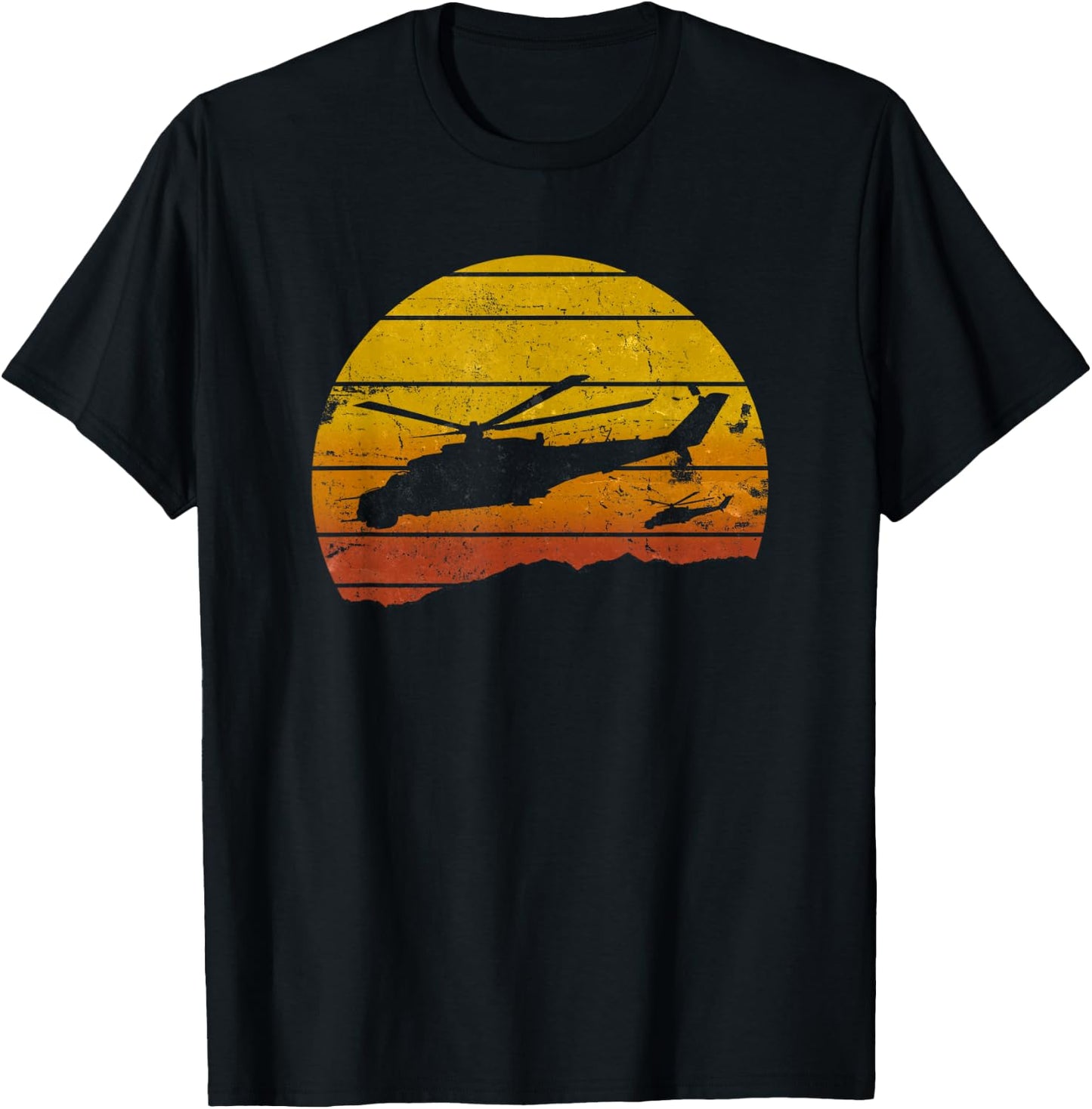 Mi-24 Russian Armed Forces Helicopter Vintage T-Shirt - T-Shirt | Black