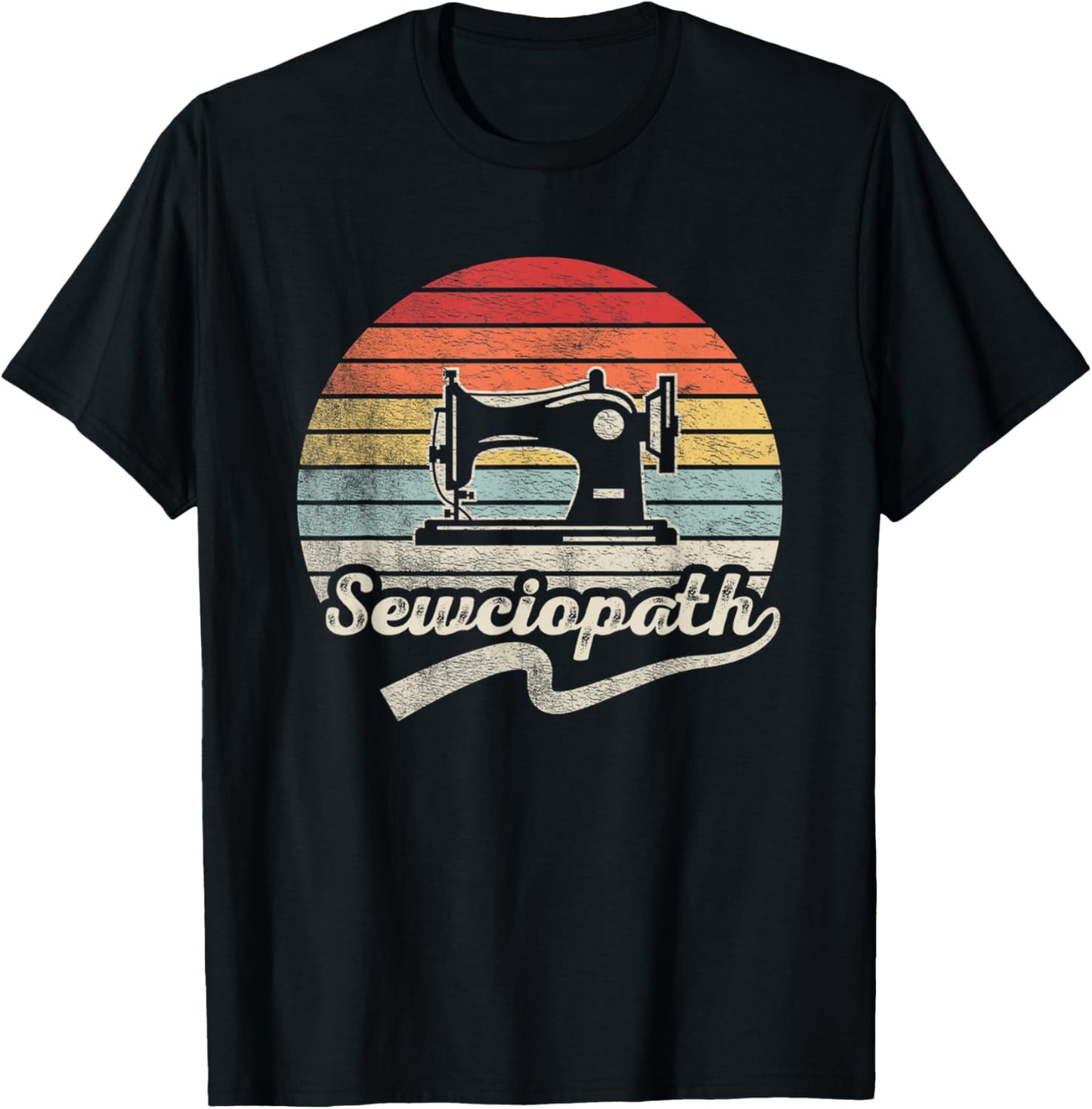 Retro Vintage Sewing Shirt Funny Sew Sewing Lover Sewciopath T-Shirt - T-Shirt | Black