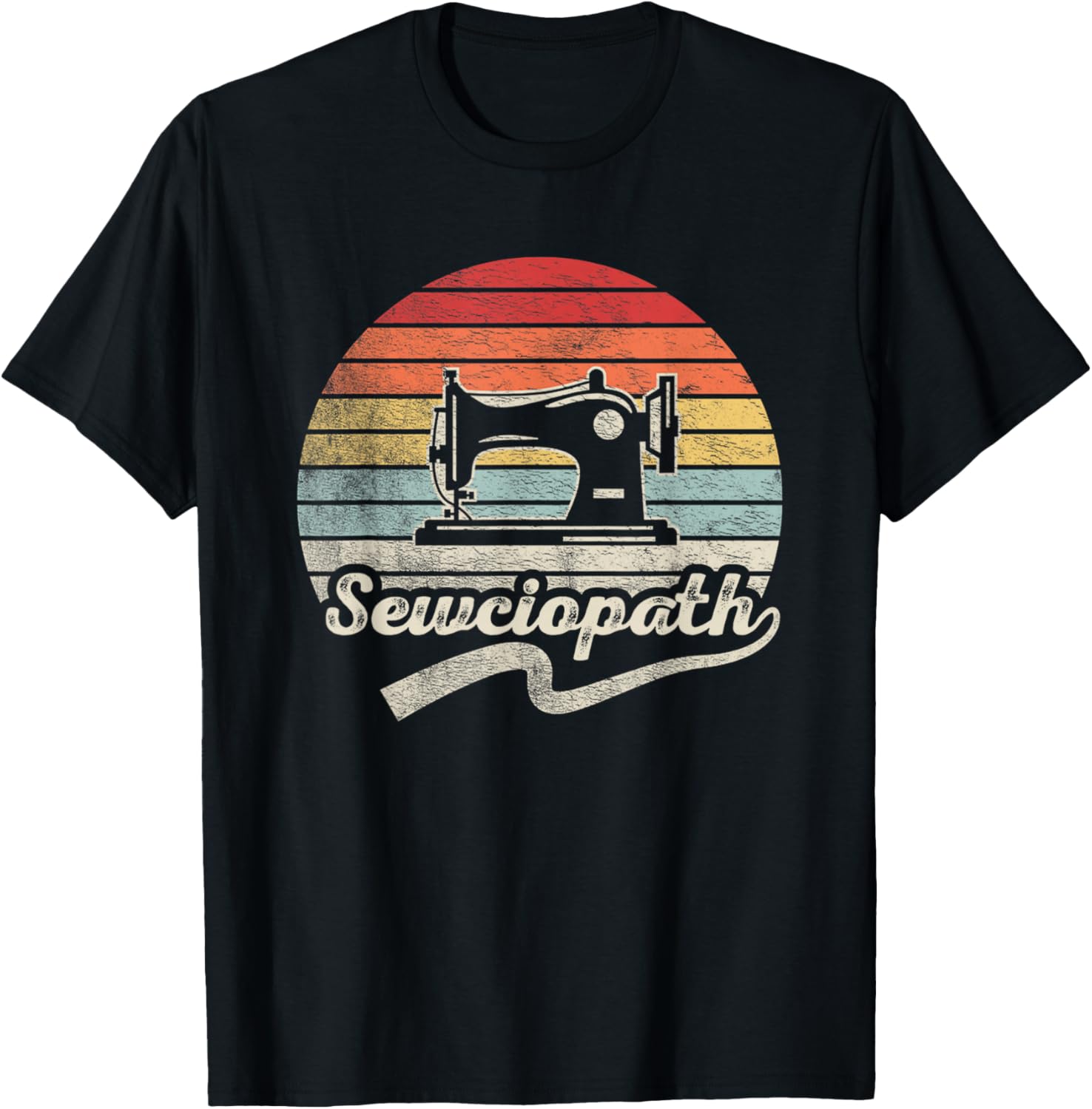 Retro Vintage Sewing Shirt Funny Sew Sewing Lover Sewciopath T-Shirt - T-Shirt | Black