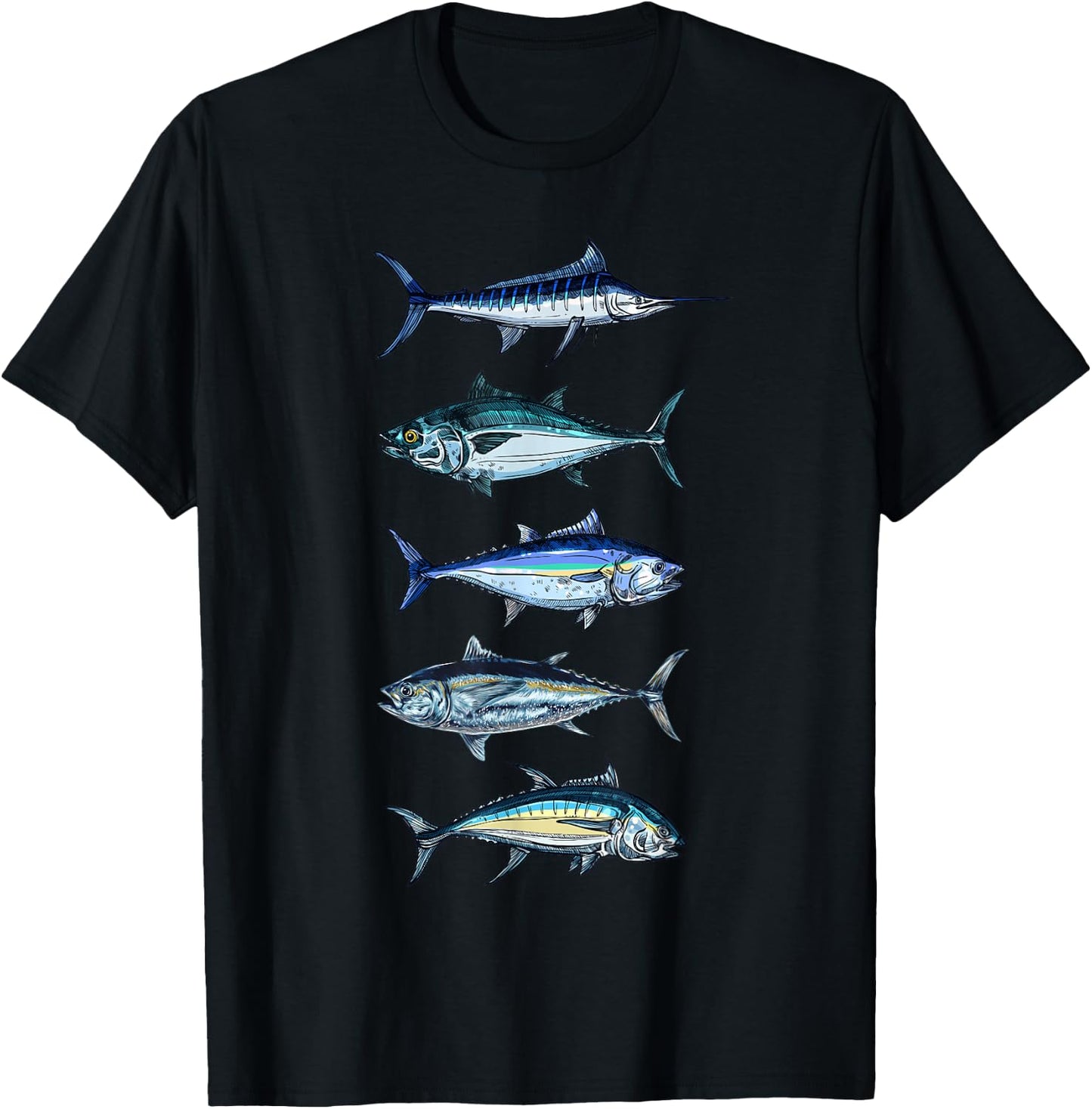 Saltwater fish species swordfish fishing camping hunting T-Shirt - T-Shirt | Black