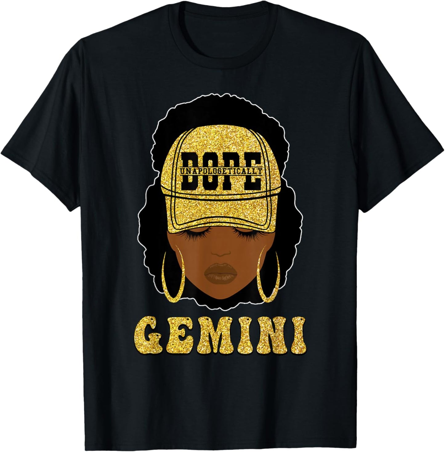 Unapologetically Dope Gemini Queen Black Women Zodiac T-Shirt - T-Shirt | Black