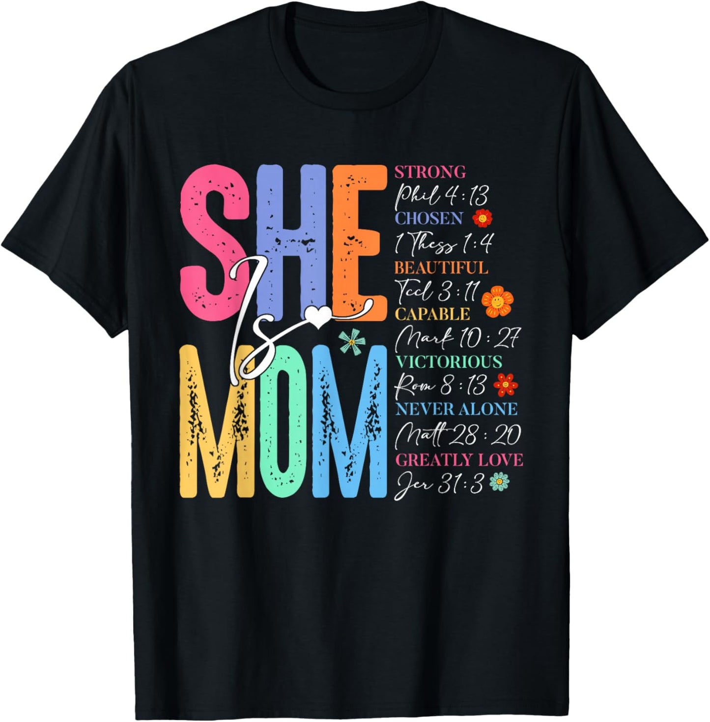 She Is Mom Christian Mother's Day Jesus Mama Religious Women T-Shirt - T-Shirt | Black