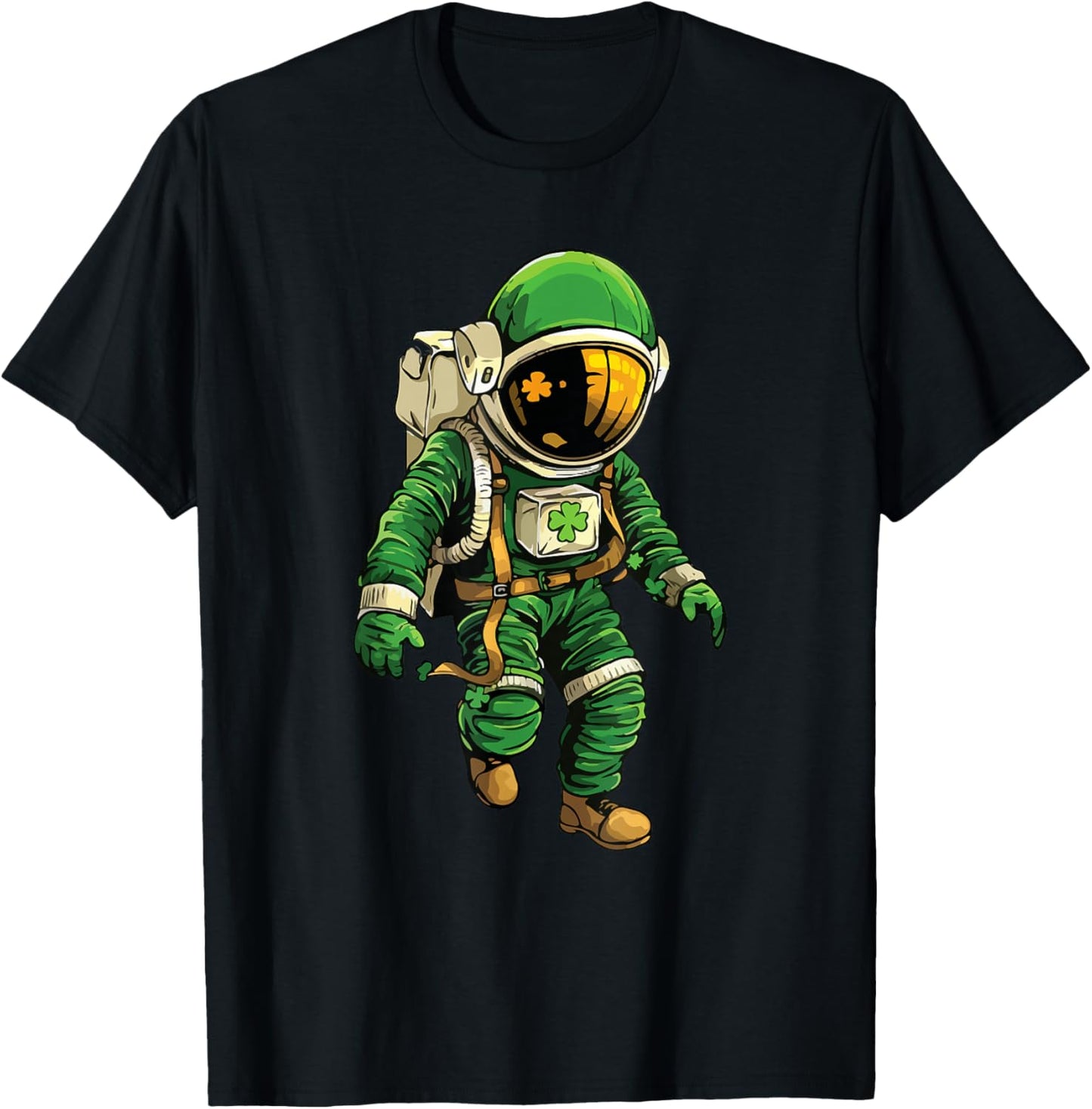 Astronaut St Patrick's Day Irish Space Leprechaun T-Shirt - T-Shirt | Black