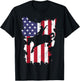 Vintage 4th Of July USA Flag Rodeo Cowboy Horse T-Shirt - T-Shirt | Black
