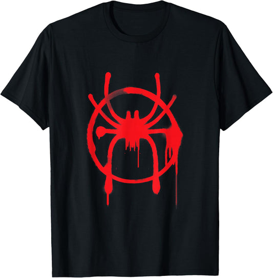 Marvel Spider-Man Into The Spider-Verse Red Icon Small T-Shirt - T-Shirt | Black