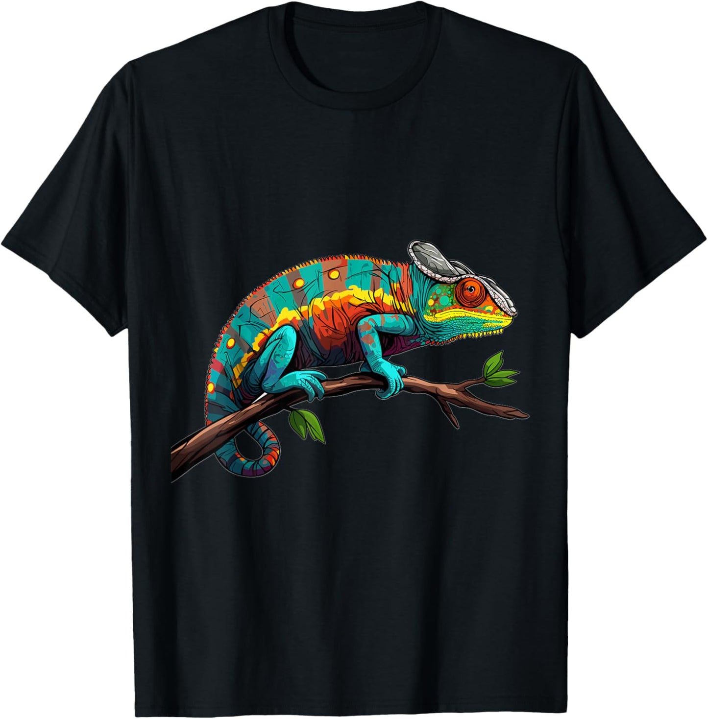 Chameleon Reptile Graphic T-Shirt - T-Shirt | Black