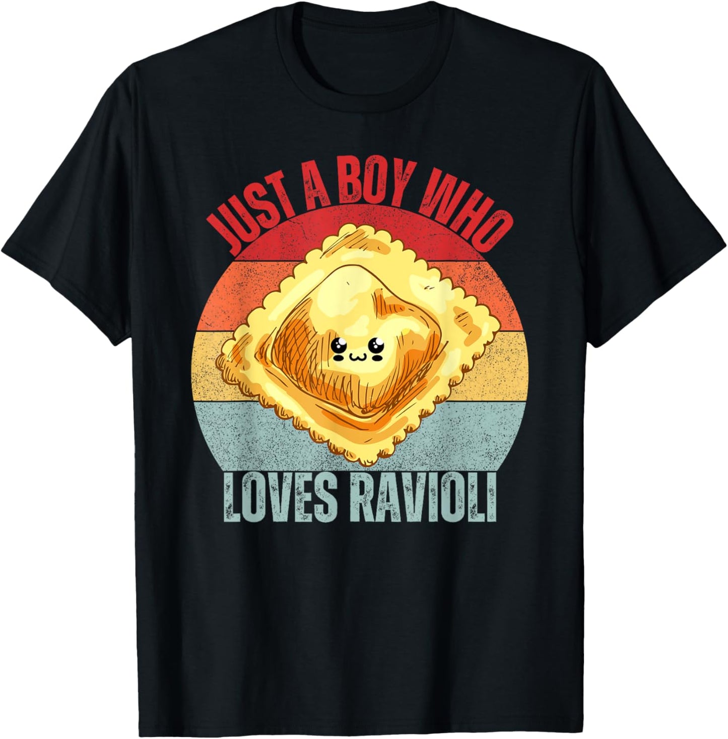 Cute Ravioli Just a Boy Who Loves Ravioli Pasta Dough Wrap T-Shirt - T-Shirt | Black