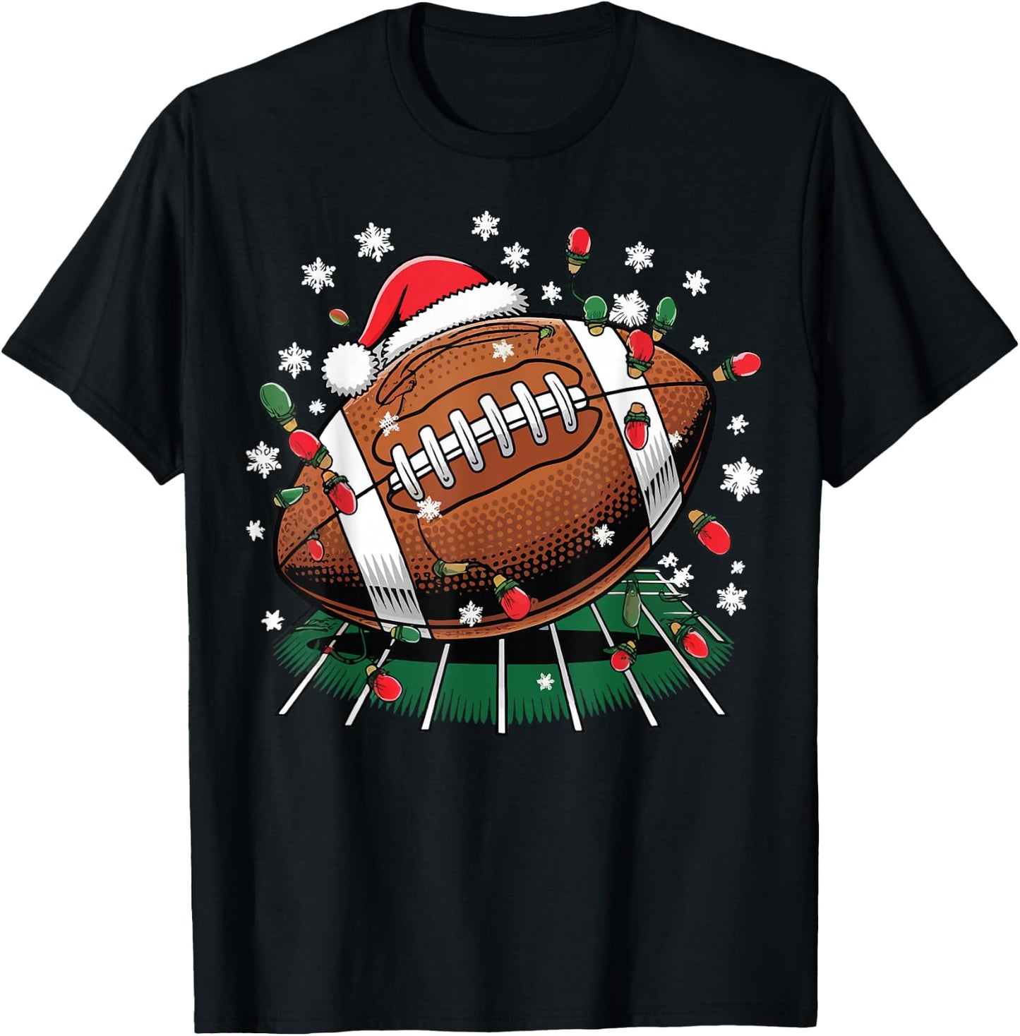 Football Christmas T-Shirt - T-Shirt | Black