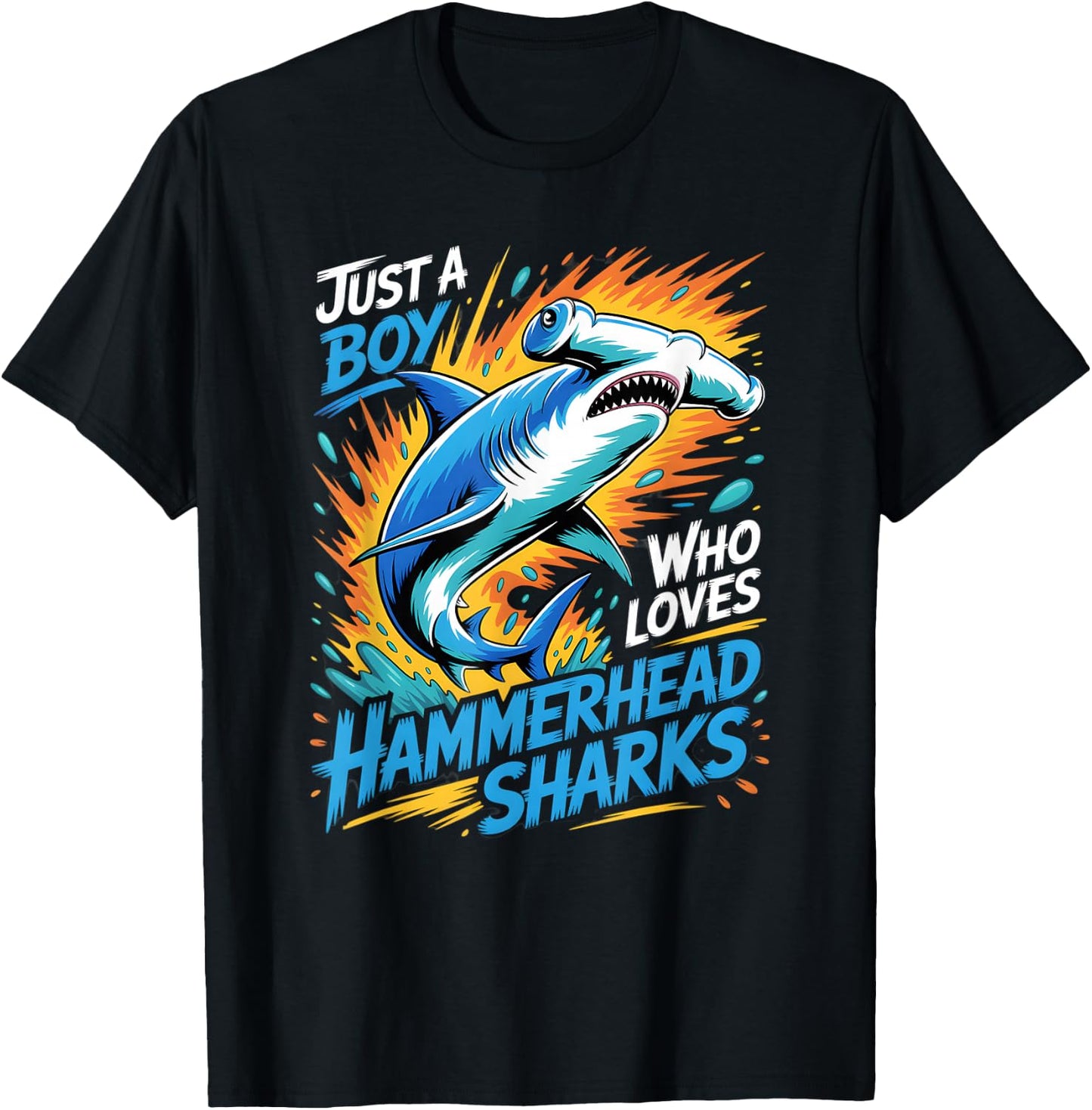 Boys Hammerhead Shark T-Shirt - T-Shirt | Black