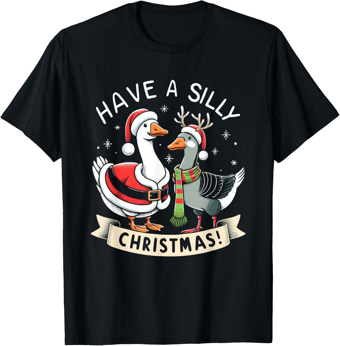Silly Goose Christmas Sweater Silly Goose Shirt Silly Goose T-Shirt - T-Shirt | Black