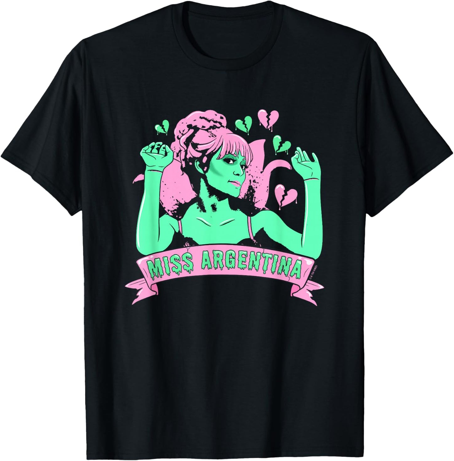 Beetlejuice Iconic Miss Argentina Pastel Colors Big Portrait T-Shirt - T-Shirt | Black
