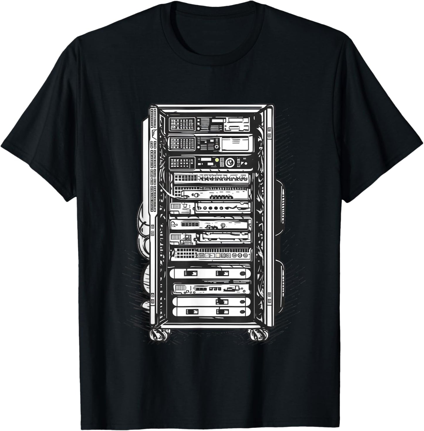 Computer Server Network Rack Sysadmin Engineer Homelab T-Shirt - T-Shirt | Black