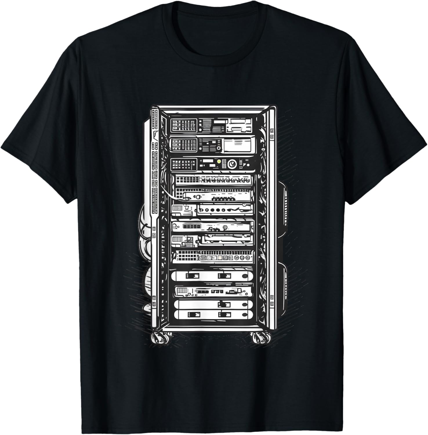 Computer Server Network Rack Sysadmin Engineer Homelab T-Shirt - T-Shirt | Black