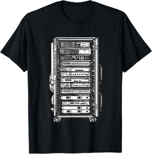 Computer Server Network Rack Sysadmin Engineer Homelab T-Shirt - T-Shirt | Black