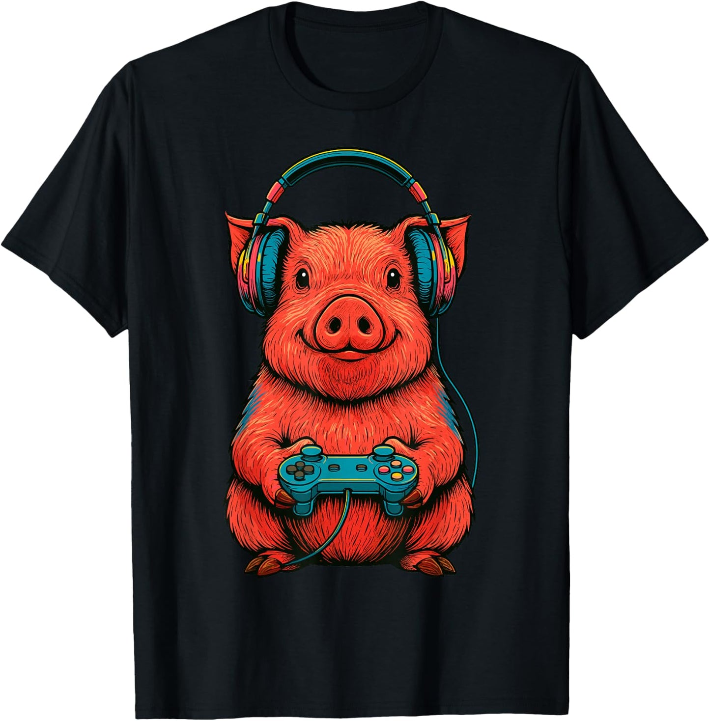 Gamer Pig Gaming T-Shirt - T-Shirt | Black