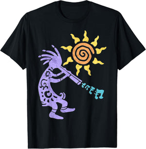 Native American Kokopelli Musican With Flute 1 - Fan Fun T-Shirt - T-Shirt | Black