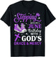 Stepping Into My June Birthday Women Girls Sneakers T-Shirt - T-Shirt | Black