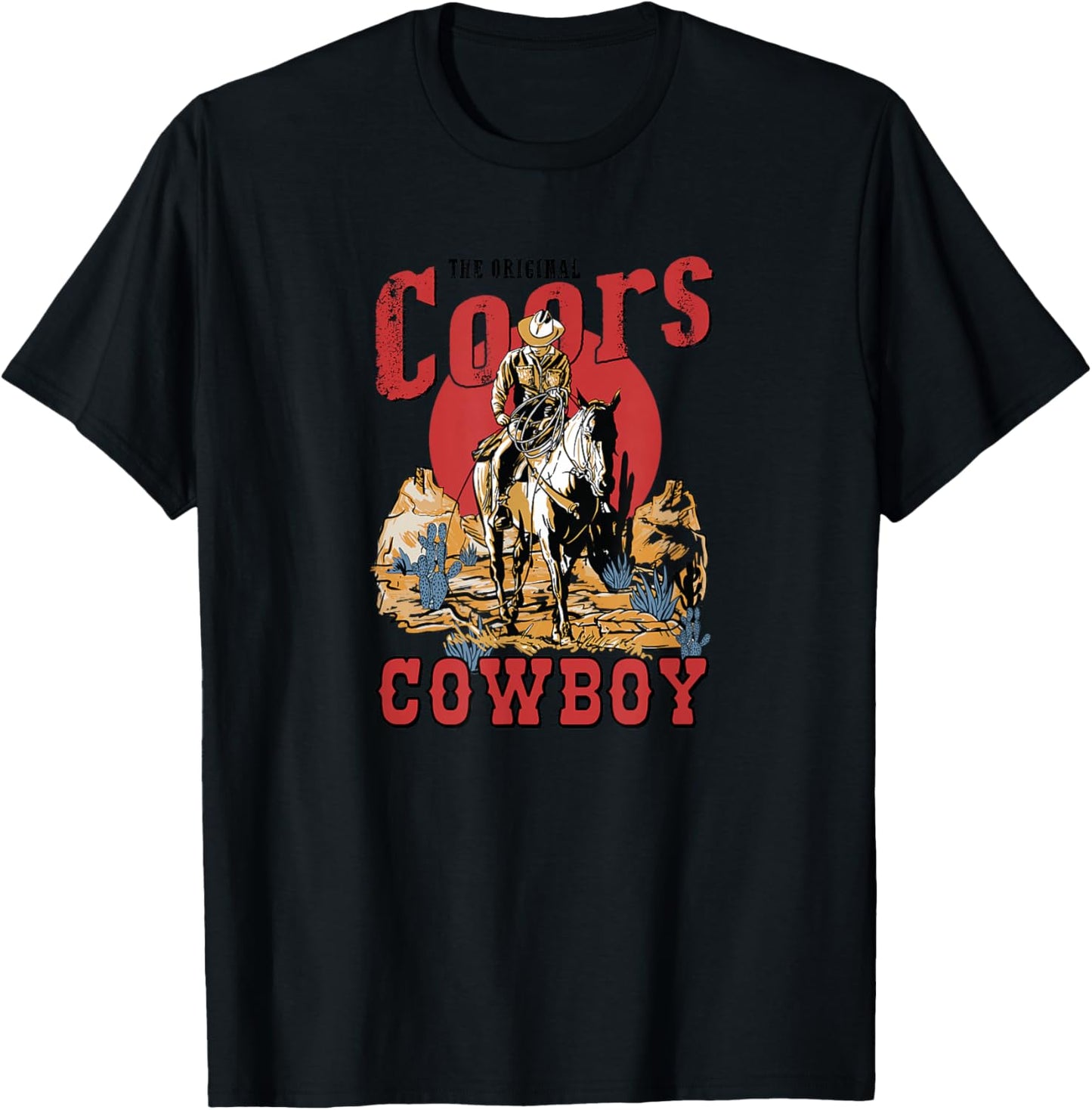 The Original Coors Cowboy Howdy Western Country Vintage T-Shirt - T-Shirt | Black