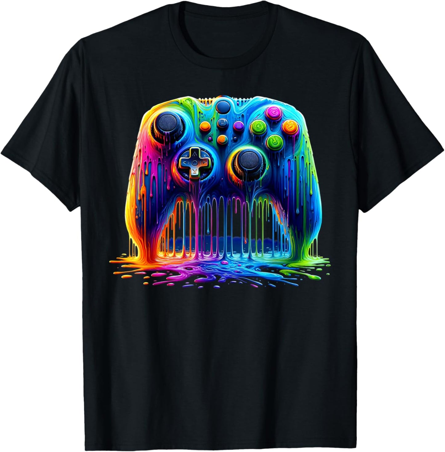 Colorful Passion for Gaming Gamer Graphic Design T-Shirt - T-Shirt | Black