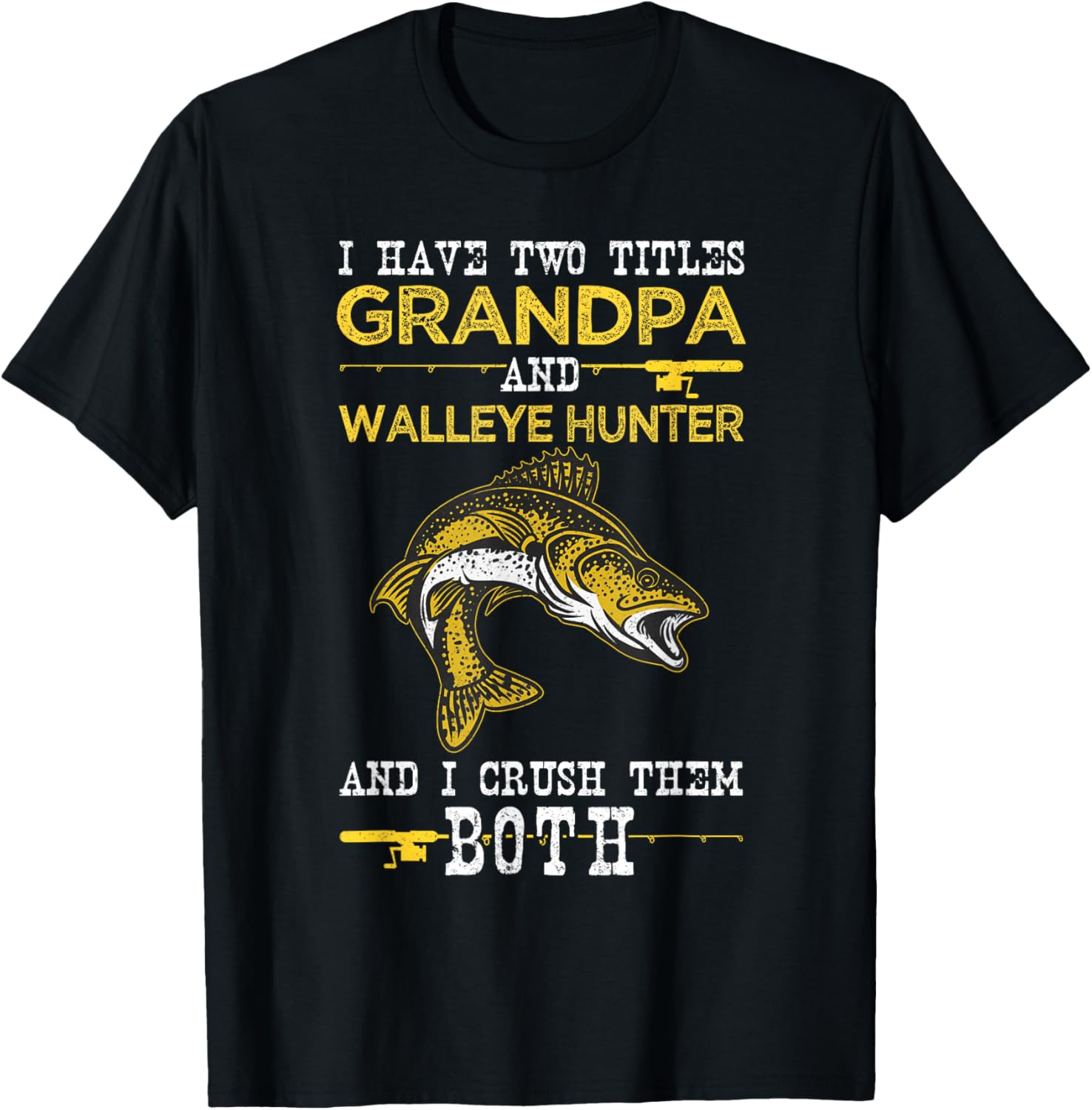 Angler grandpa fishing and zander fishing T-Shirt - T-Shirt | Black