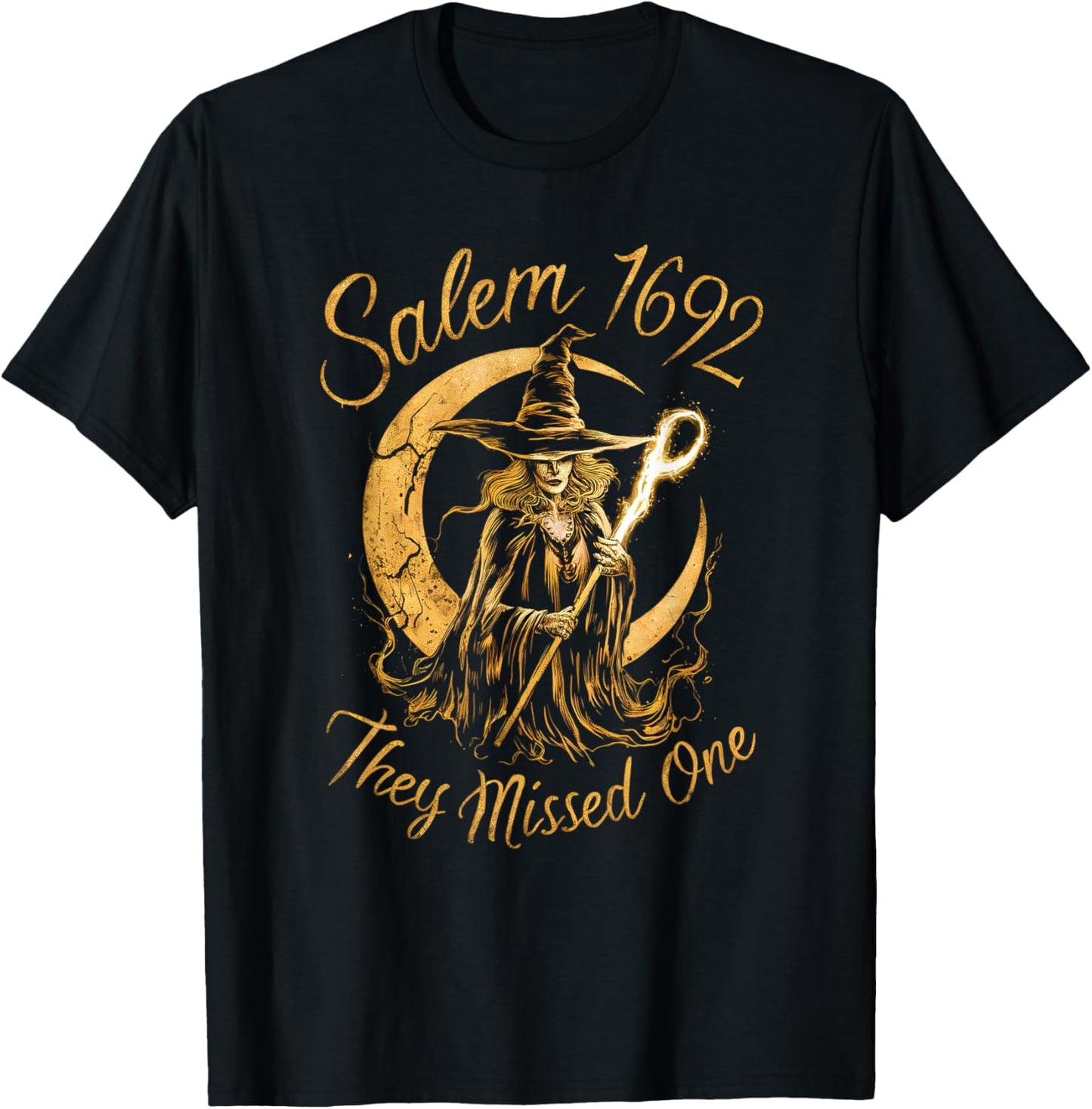 Salem 1692 They Missed One Witch Halloween T-Shirt - T-Shirt | Black