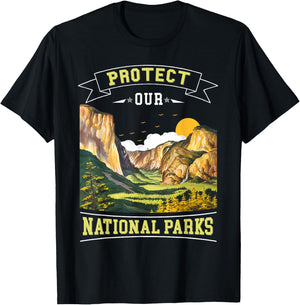 Protect our National Parks Nature Loving Men, Women and Kids T-Shirt - T-Shirt | Black