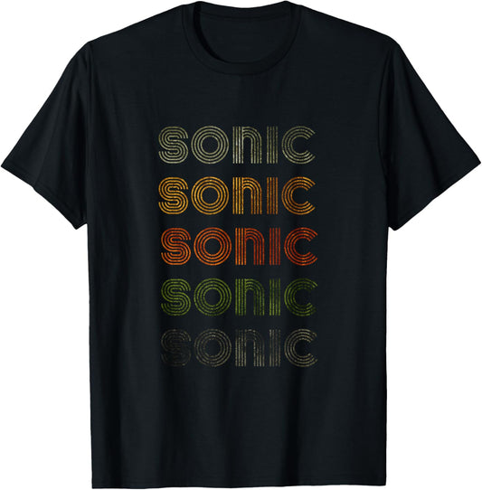 Love Heart Sonic Grunge Vintage Style Black Sonic T-Shirt - T-Shirt | Black