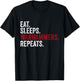 Vintage Eat Sleeps Warhammers Repeats Funny T-Shirt - T-Shirt | Black