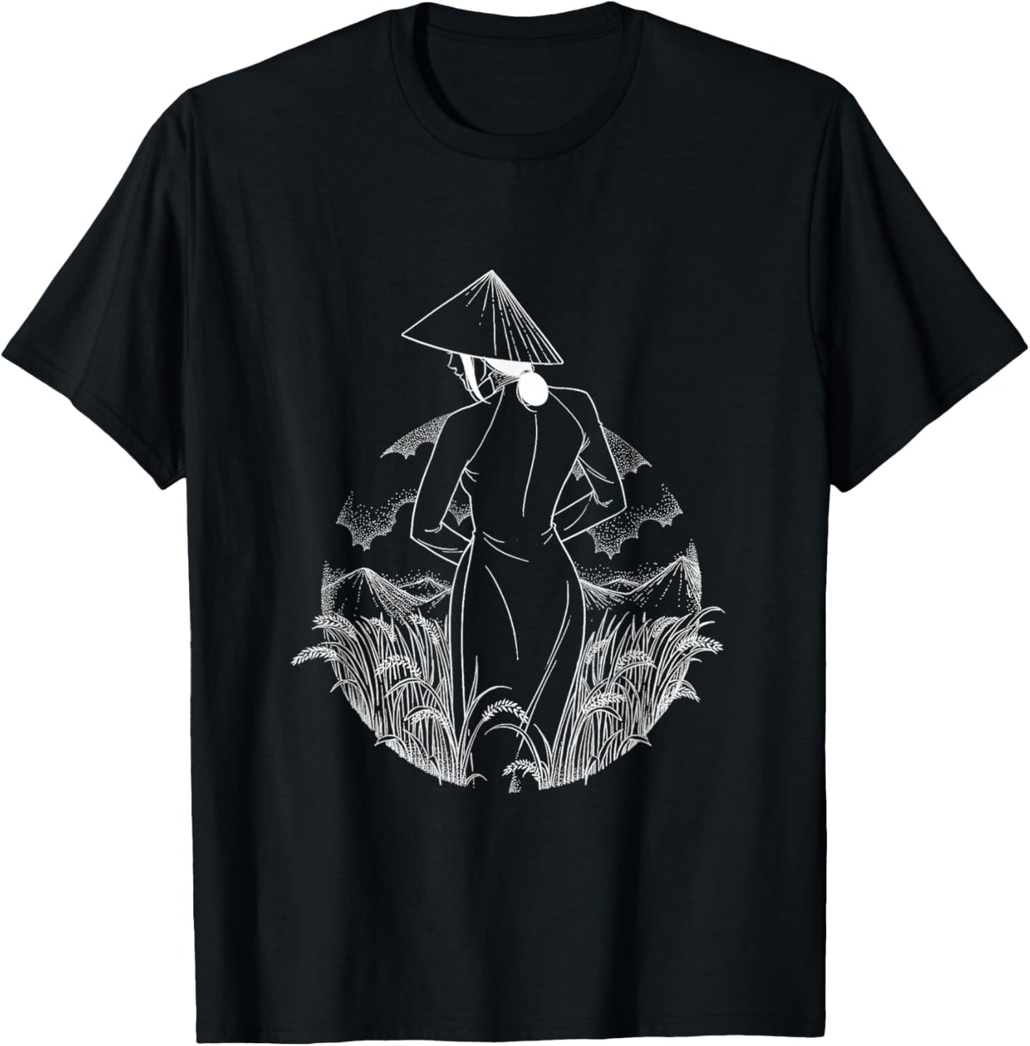 Silhouette Vietnamese Woman Unique Art Vietnam Vet-Fan T-Shirt - T-Shirt | Black