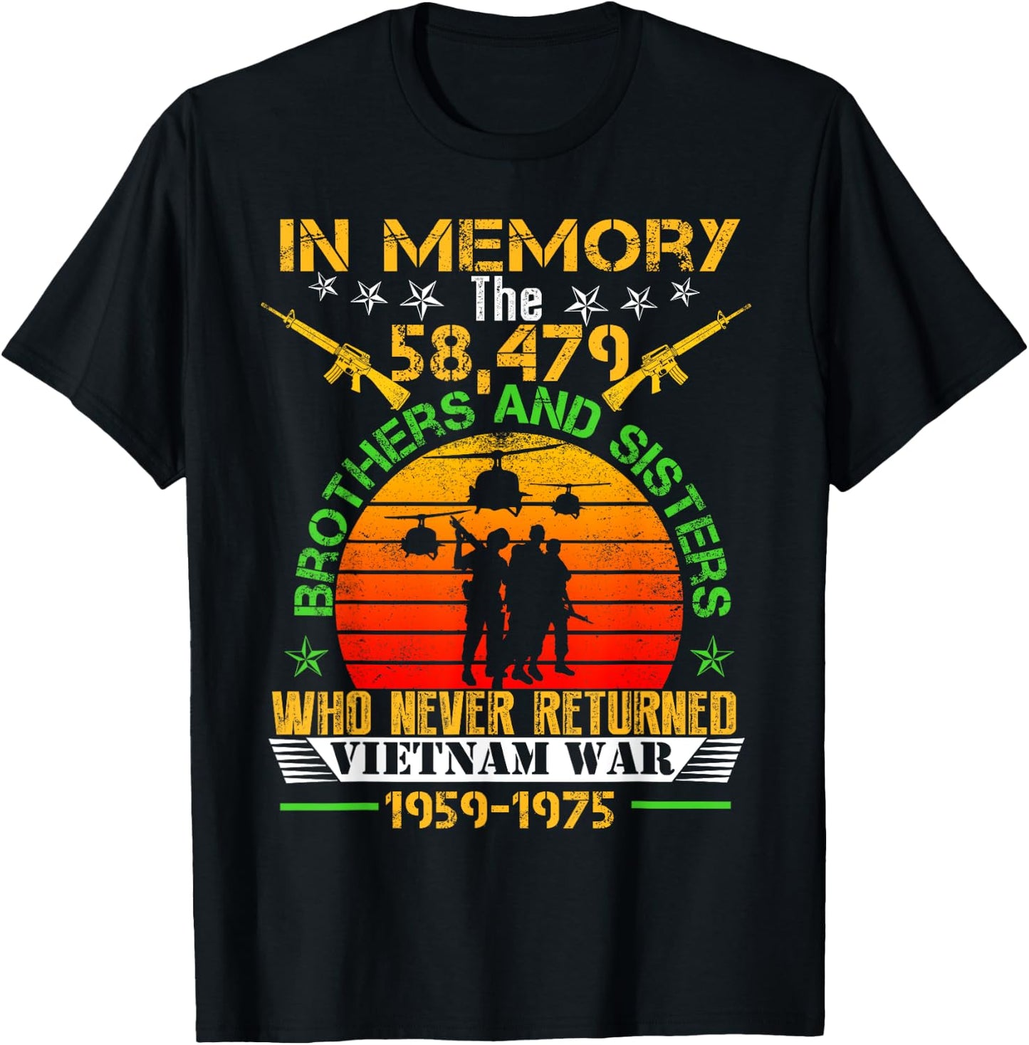 Vietnam Veteran In Memory The War Vietnam Gift T-Shirt - T-Shirt | Black