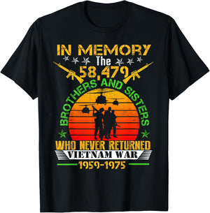 Vietnam Veteran In Memory The War Vietnam Gift T-Shirt - T-Shirt | Black