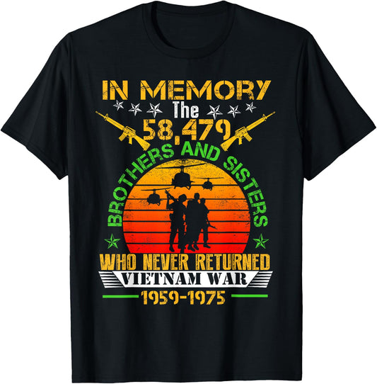 Vietnam Veteran In Memory The War Vietnam Gift T-Shirt - T-Shirt | Black