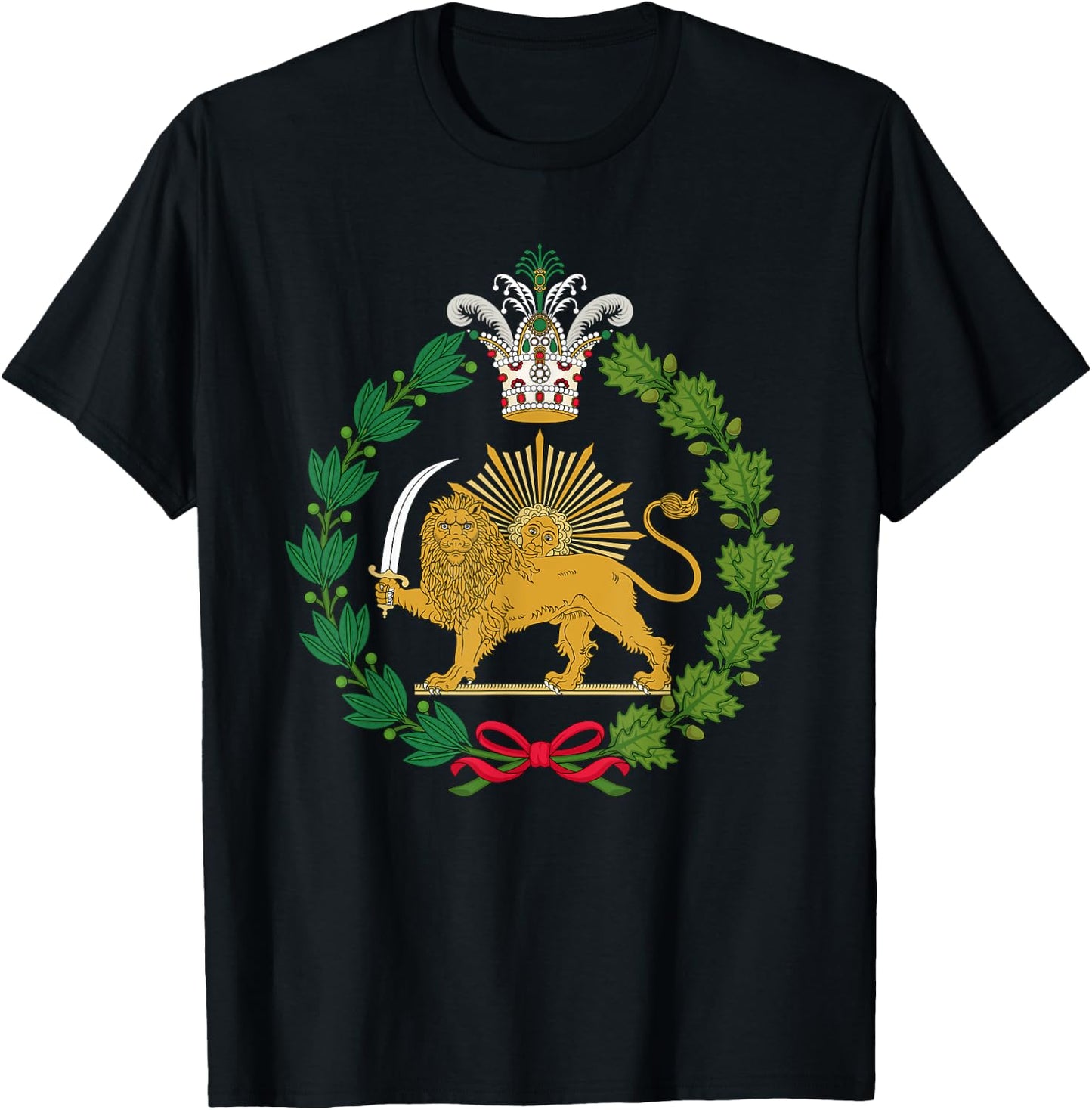 Iranian pride lion and sun of Qajar and Pahlavi T-Shirt - T-Shirt | Black
