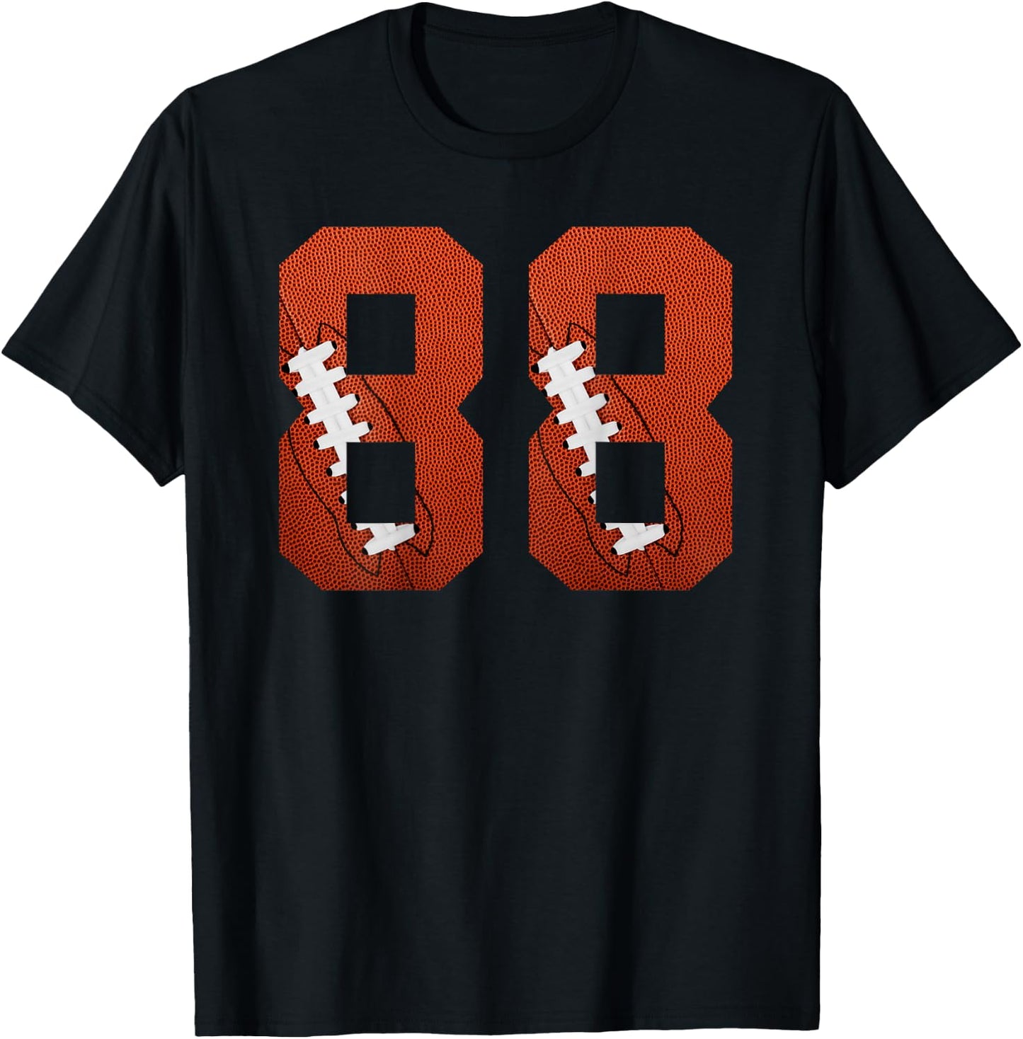 Number 88 BACKSIDE - American Football Jersey Numbered T-Shirt - T-Shirt | Black