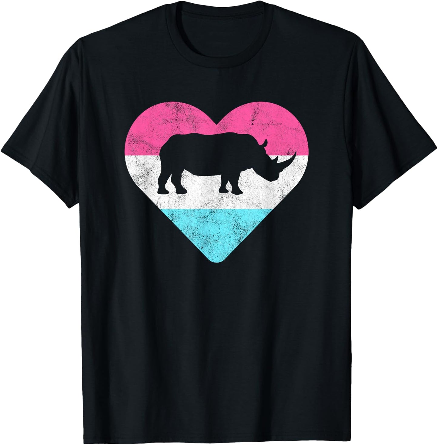 Retro Vintage Rhino Rhinoceros Gift or Girls T-Shirt - T-Shirt | Black
