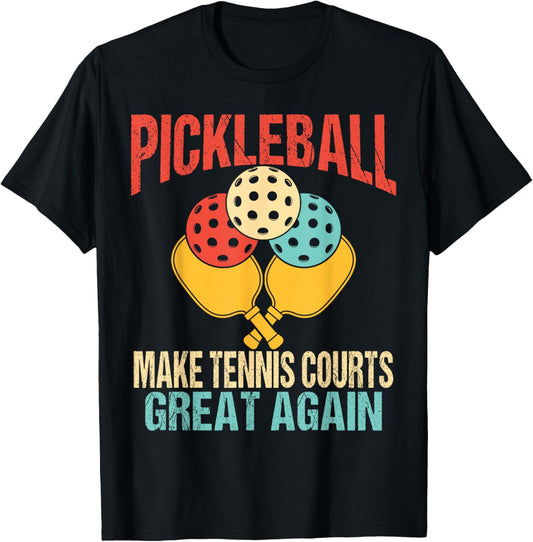 funny Pickleball desin , women, dad, mom. Pickleball T-Shirt - T-Shirt | Black