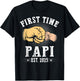 First time Papi Est 2025 Father's Day Soon To Be Papi T-Shirt - T-Shirt | Black