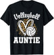 Volleyball Auntie Leopard Heart Matching Family T-Shirt - T-Shirt | Black