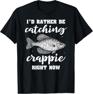 Fisherman Crappie Fishing Crappies Catching Crappies T-Shirt - T-Shirt | Black