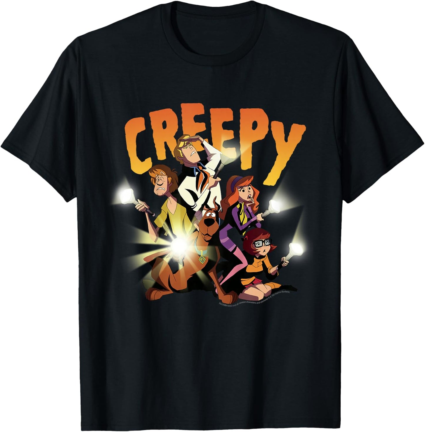 Kids Scooby-Doo Mystery Gang Group Shot Creepy T-Shirt - T-Shirt | Black