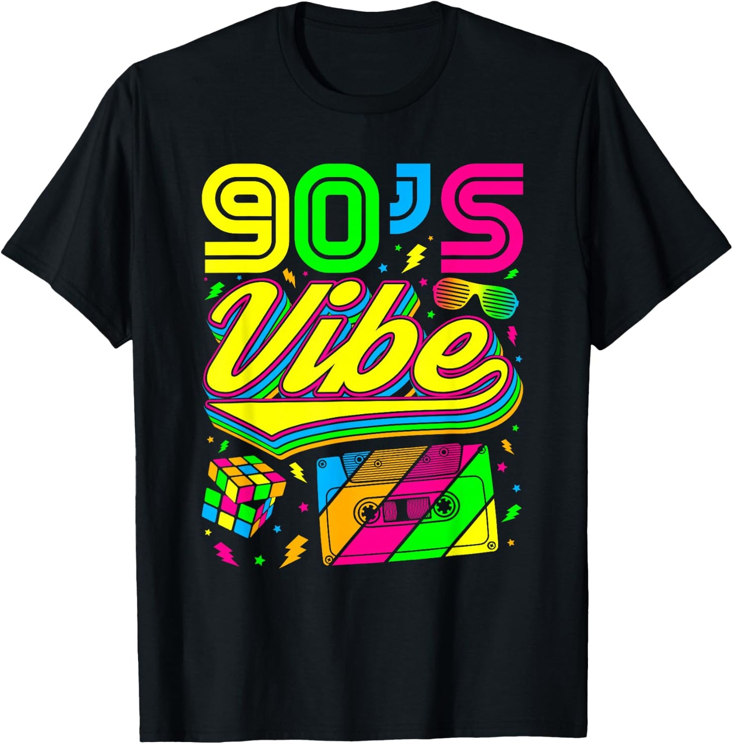 90s Vibe Nineties Retro Vintage Party Dress T-Shirt - T-Shirt | Black